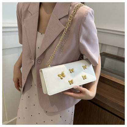 Sac à bandoulière carré à chaîne papillon tendance 