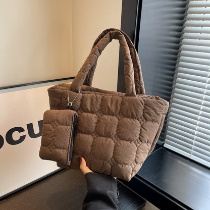 Women Fashion Casual Solid Color Space Cotton Tote Bag