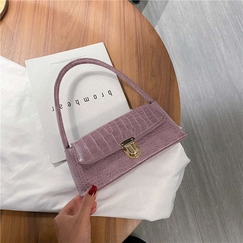 Women Fashion Flap Buckle Design PU Underarm Bag