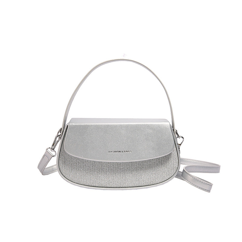 Fashion Solid Color Shoulder Saddle Bag