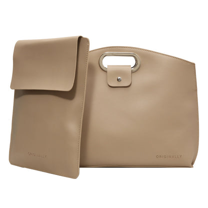 Women Simple Large Capacity PU Handle Briefcase