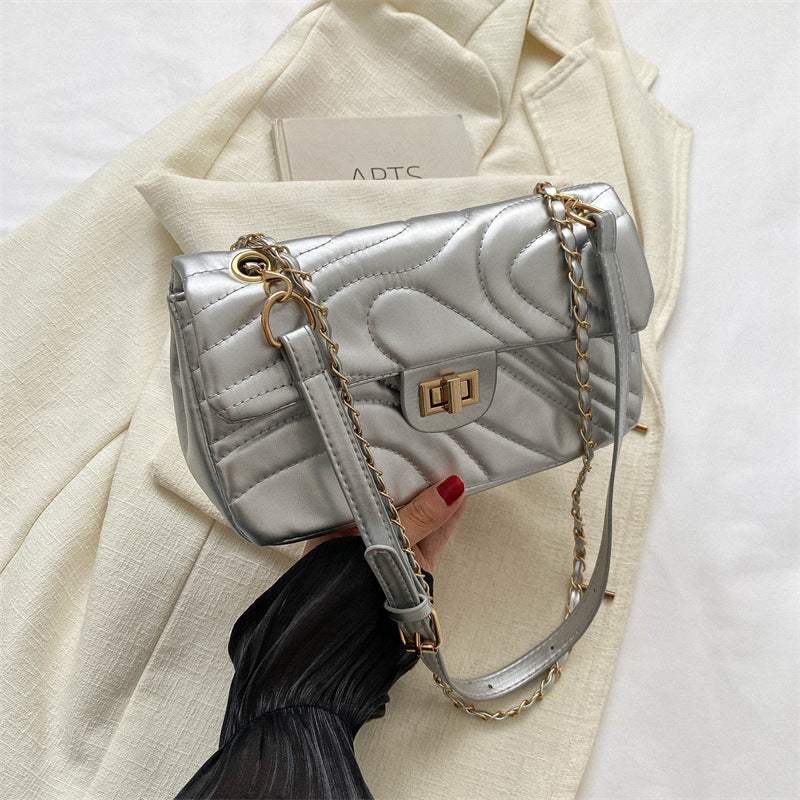 Petit sac à bandoulière carré décontracté de couleur unie pour femme 