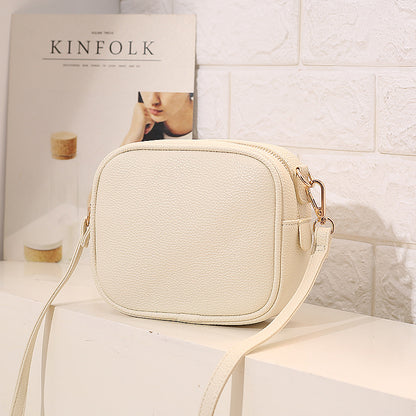 Women Fashion Casual Solid Color Pu Square Crossbody Bag