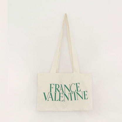 Sac fourre-tout en toile grande capacité pour femme, motif lettre simple, motif Saint-Valentin 