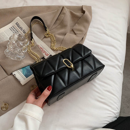 Sac à bandoulière en PU de couleur unie pour femme, design chic à rabat et boucle 