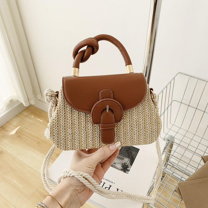Sac à bandoulière en corde de coton tressée pour femme, tendance été 