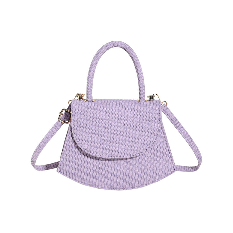 Sac à bandoulière incurvé de couleur unie pour femme 