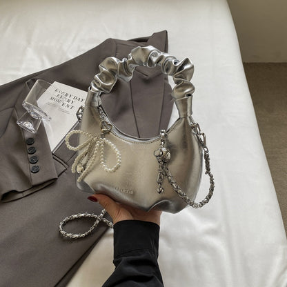 Fashionable Solid Color Chain Handbag Crossbody Bags