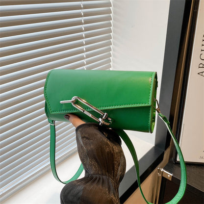 Sac à bandoulière tendance à boucle de couleur unie 