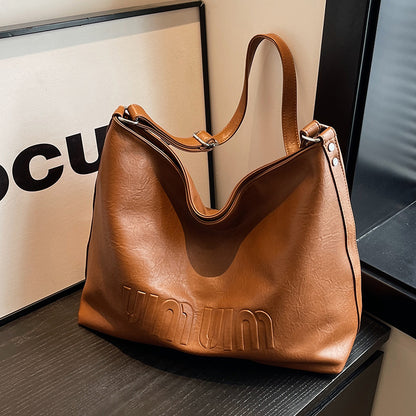 Women Fashion Retro Large Capacity PU Tote Bag