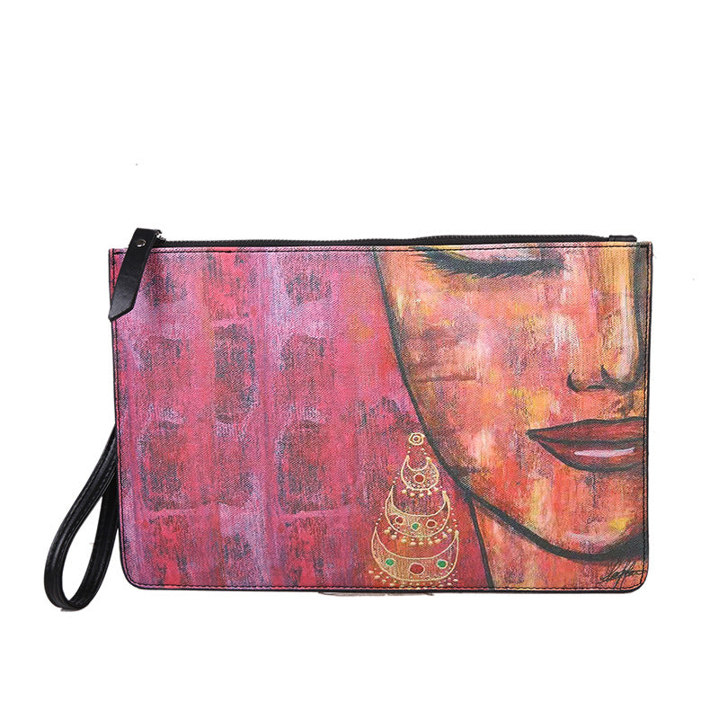 Women Fashion Cartoon Girl'S Animal Print Large Capacity Zipper Hand Shoulder Bag