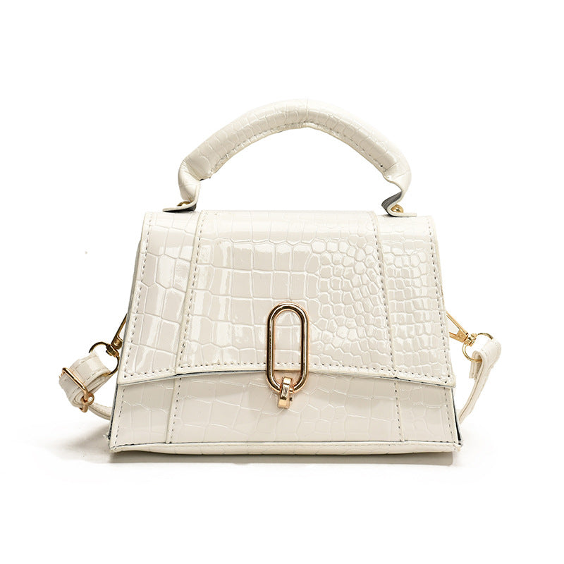 Fashion Solid Color Stone Pattern Shoulder Bag