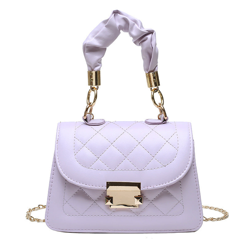 Women Fashion Solid Color Rhomboid Flap Square Chain Crossbody Bag
