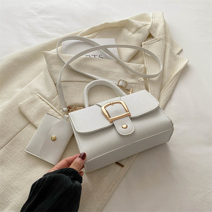 Fashion Solid Color Flip Square Shoulder Bag
