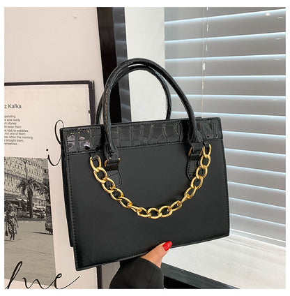 Women Fashion Casual Large Capacity Square Chain Handbag