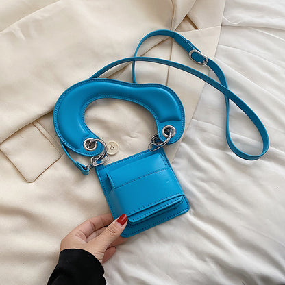 Women Creative Exaggerated Geometric Shapes Solid Color Pu Handle Mini Bag