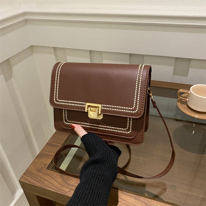 Sac à bandoulière carré contrasté vintage 