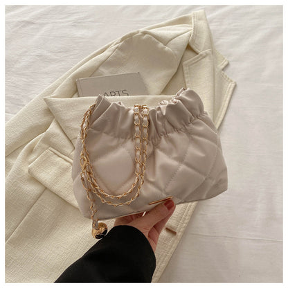 Women Fashion Casual Solid Color Chain Crossbody Bag