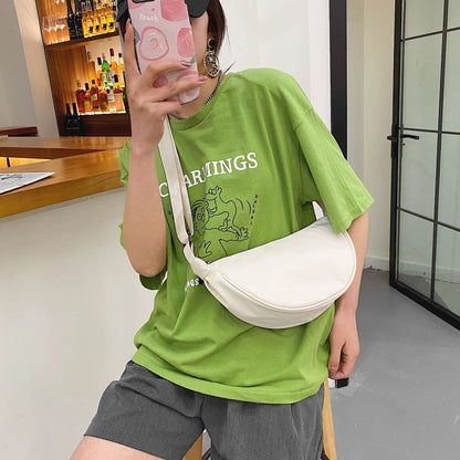 Summer Women Fashionable Simple Dumpling Shape Oxford Cloth Crossbody Bag