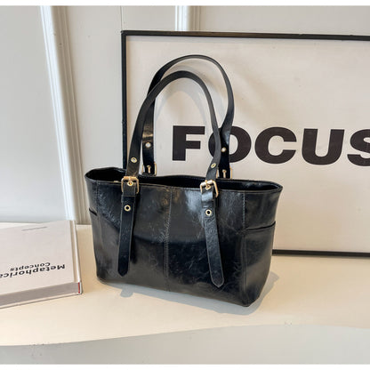 Women Fashion Retro Large Capacity PU Tote Bag