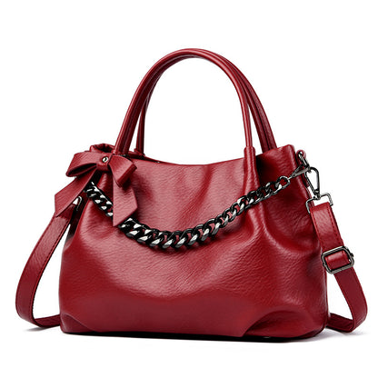 Autumn And Winter Women Casual Solid Color Large Capacity Chain Handbag
