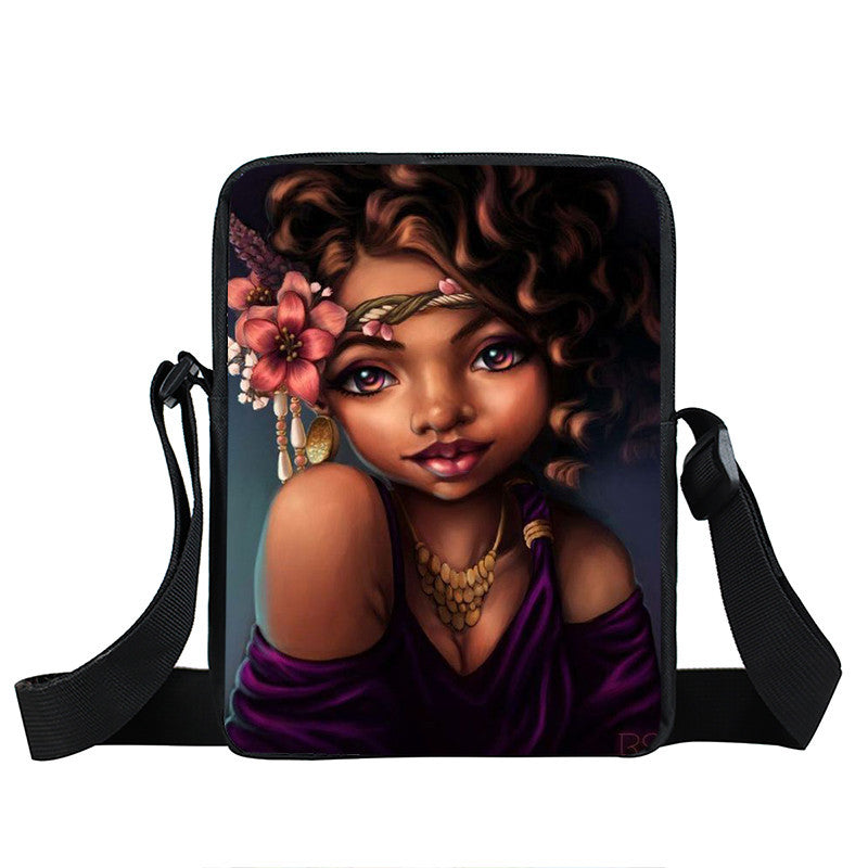 Creative Fashion Polyester Cartoon Girl Print Shoulder Bag