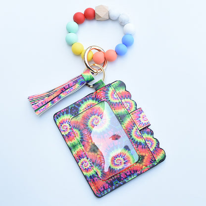 Women Fashion Beaded Pu Tassel Coin Purse