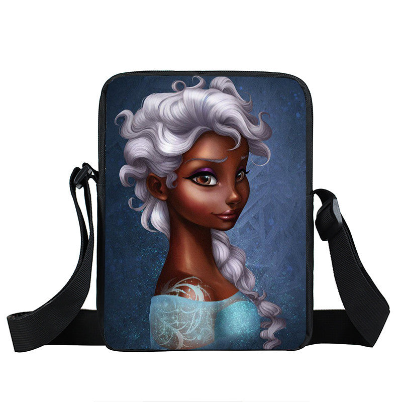 Creative Fashion Polyester Cartoon Girl Print Shoulder Bag