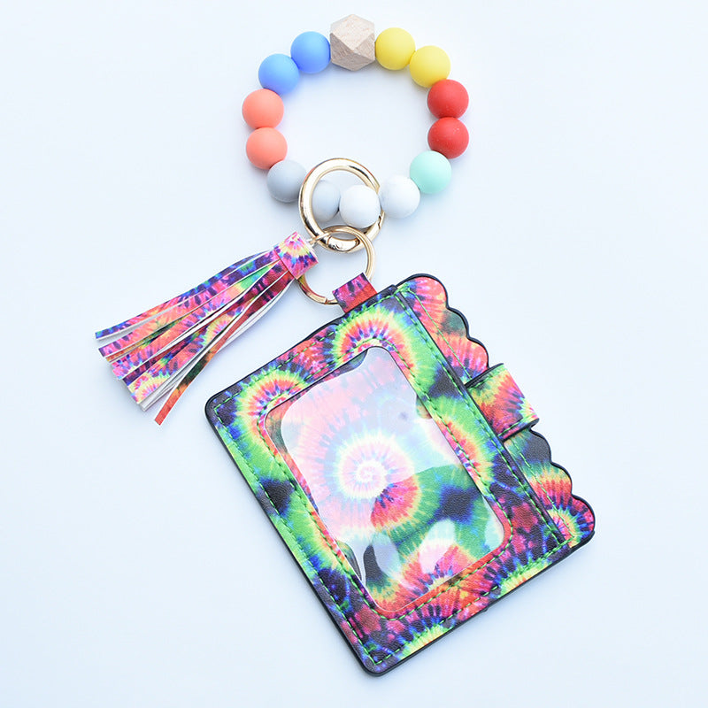 Women Fashion Beaded Pu Tassel Coin Purse