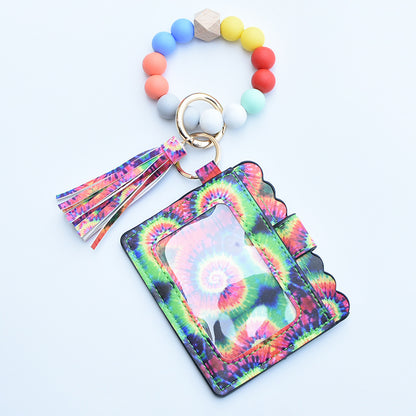 Women Fashion Beaded Pu Tassel Coin Purse