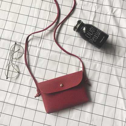 Mini sac à bandoulière à rabat carré pour femme, simple et tendance, couleur unie 