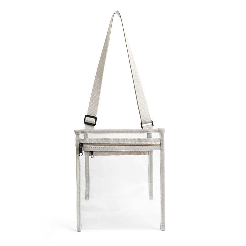 Women Fashion Simple Clear Transparent PVC Adjustable Shoulder Strap Crossbody Bag