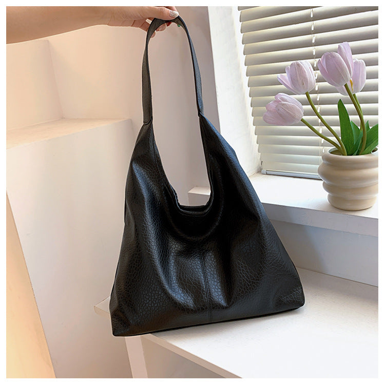 Summer Women Fashionable Solid Color Large Capacity PU Tote Bag