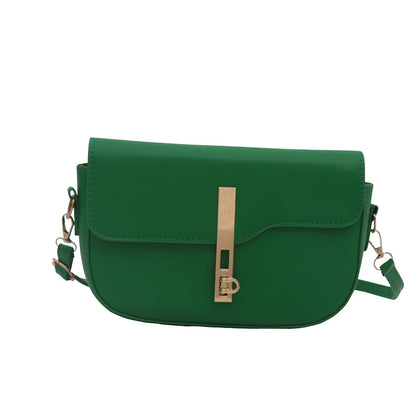Simple Solid Color Clap Lock Shoulder Bag
