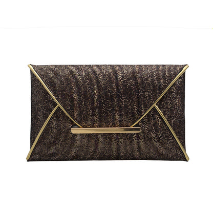 Women Chic Sequin Clamshell Design Solid Color Clutch Bag