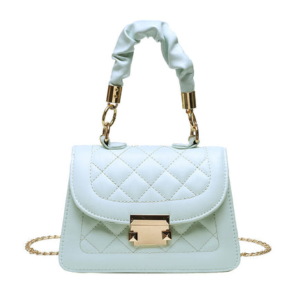 Women Fashion Solid Color Rhomboid Flap Square Chain Crossbody Bag