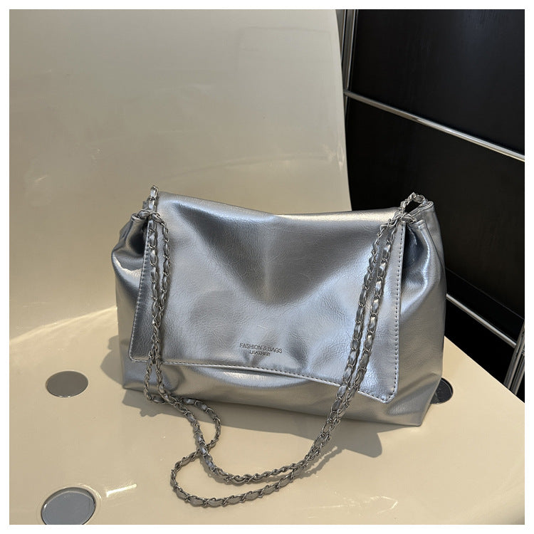 Women'S Fashionable Solid Color Large Capacity Shoulder Bag