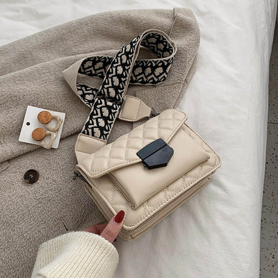 Women Elegant Solid Color Crossbody Quilted Bag