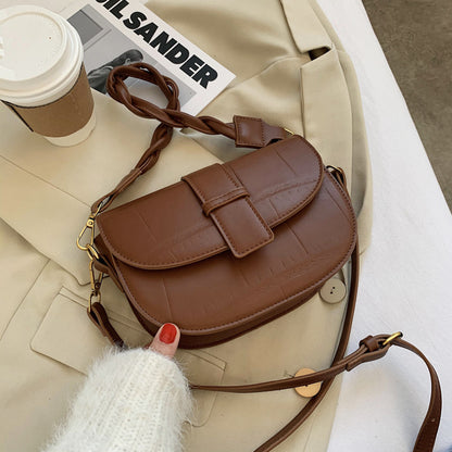 Simple Solid Color Clap Shoulder Bag