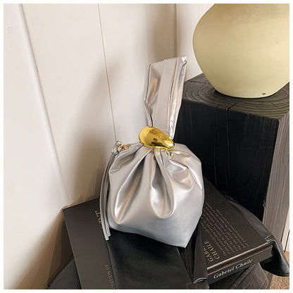 Sac seau plissé rétro créatif 