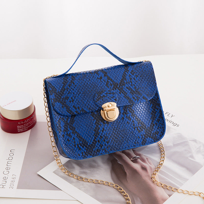 Women Fashion Snake Pattern Vintage Messenger Mini Bag