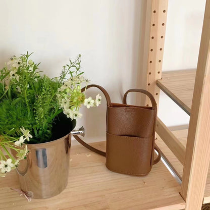 Sac à bandoulière vertical simple en PU pour femme