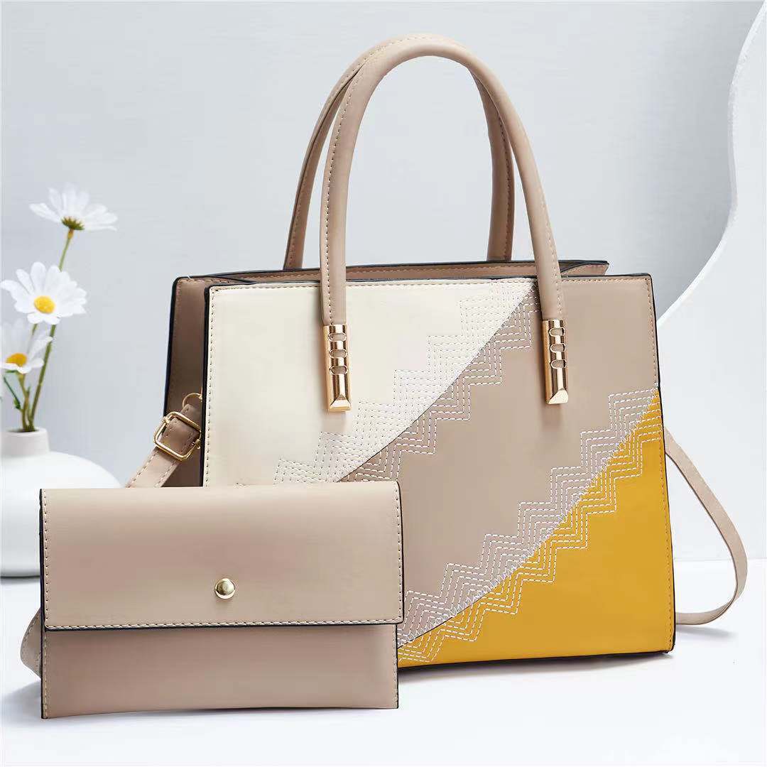 Women'S Fashion Color Block Mother Bag Handbag