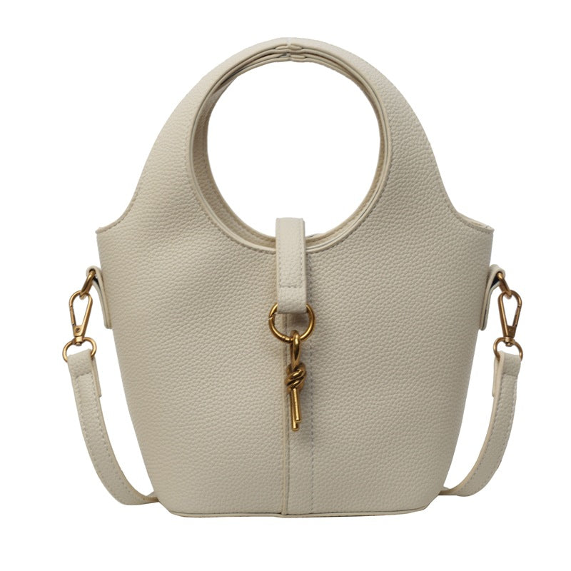 Sac seau portable de couleur unie à la mode 