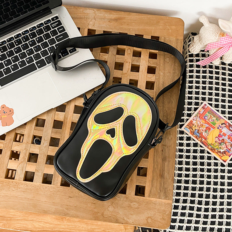 Sac à bandoulière créatif gothique Halloween avec tête de mort 