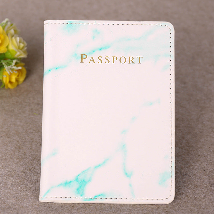 Fashion Passport Cover PU Marble Style Travel ID Credit Card Passport Holder Purse Bag