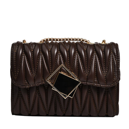 Fashion Solid Color Pleated Creasing Shoulder Bag