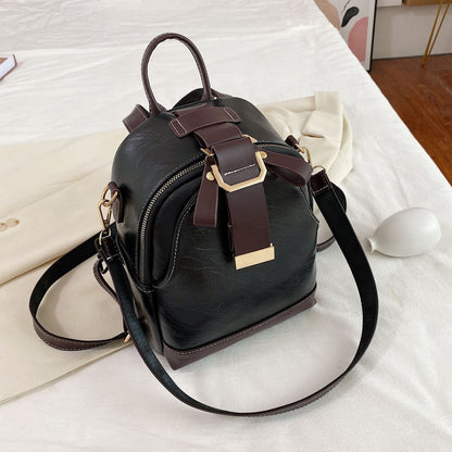 Women'S Retro PU Handheld One Shoulder Messenger Backpack