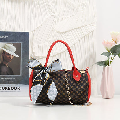 Sac à bandoulière vintage à chaîne imprimée de grande capacité