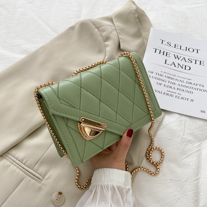 Sac à bandoulière en PU de couleur unie avec boucle à rabat pour femme 